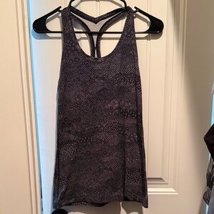 Lululemon Athletica Black Patterned Tank Top S